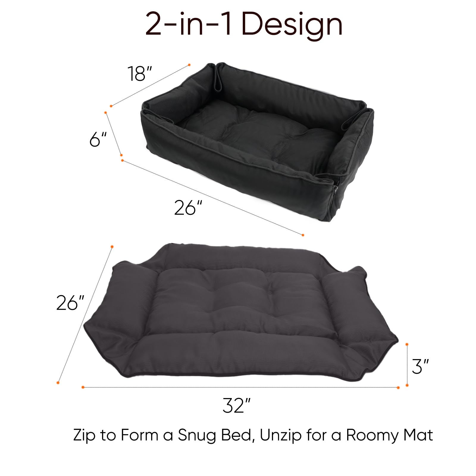 FuzzyTrek non-slip-bottom-dog-bed stays steady on smooth floors