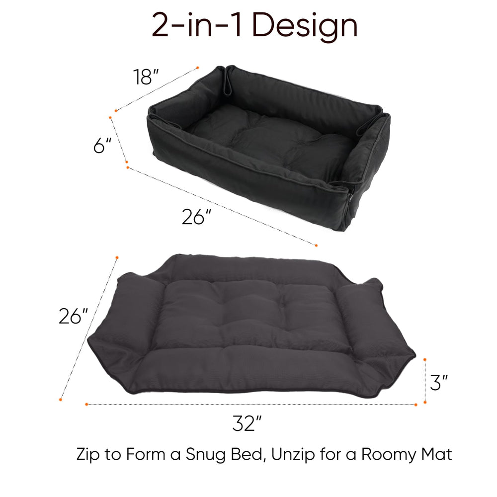 FuzzyTrek non-slip-bottom-dog-bed stays steady on smooth floors