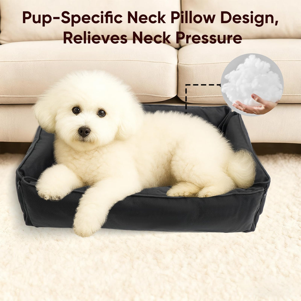 FuzzyTrek orthopedic-pp-cotton-dog-bed highlights spine and neck support