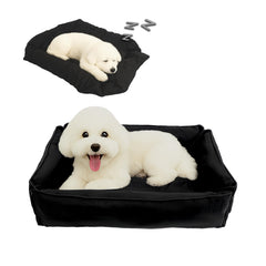 FuzzyTrek waterproof-oxford-dog-bed outdoor view shows durable fabric for all-weather comfort