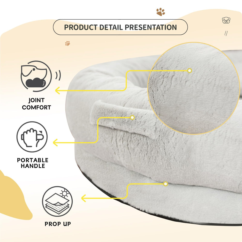 Fvkind human dog bed sturdy handles for easy movement.
