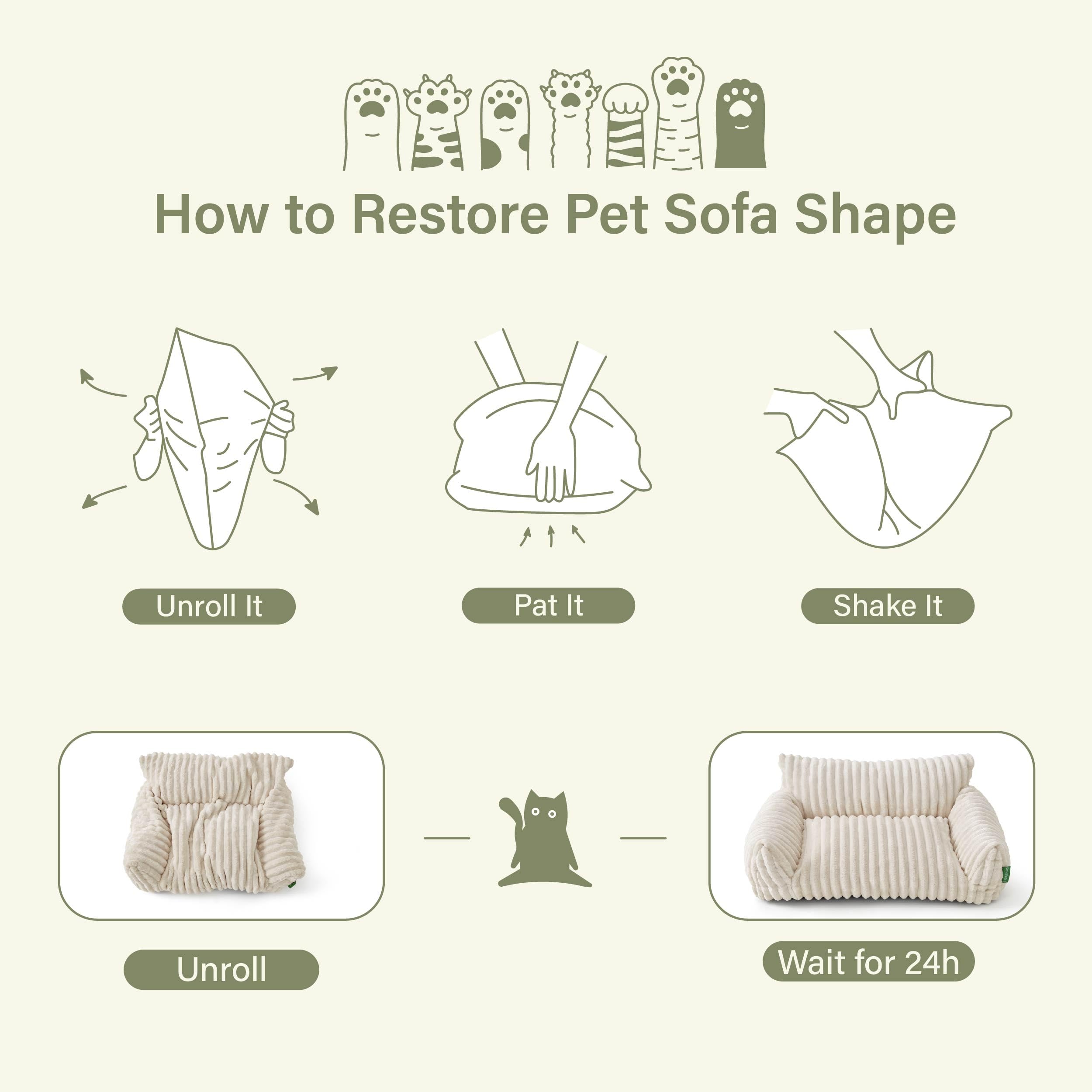 FWERDG Cute Couch Bed vacuum-packed packaging expands after unboxing