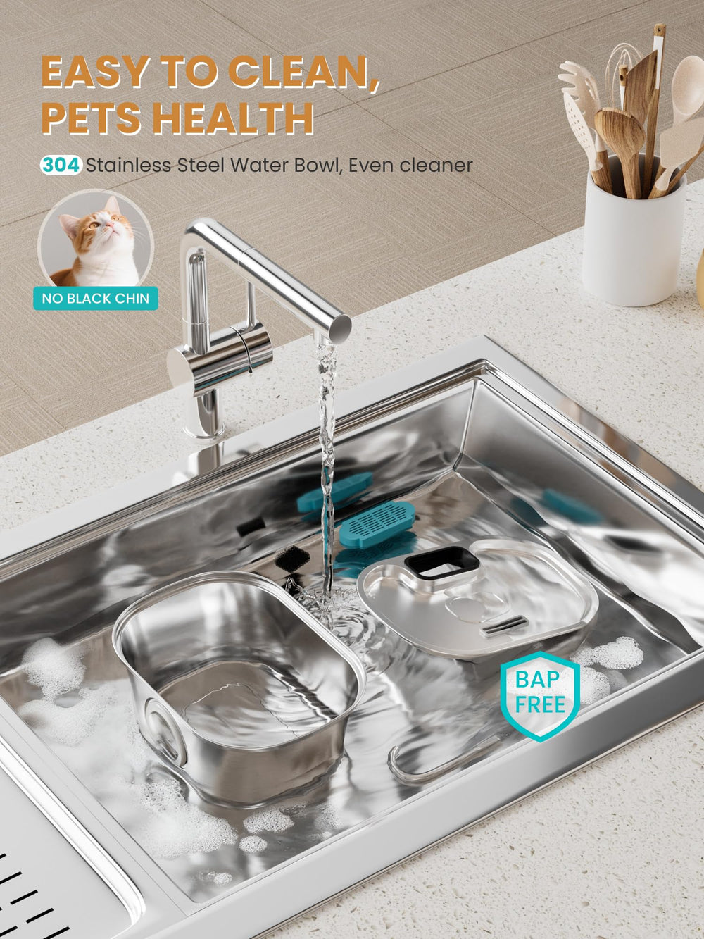 FWMB Cat Fountain Battery Charging enables cordless operation