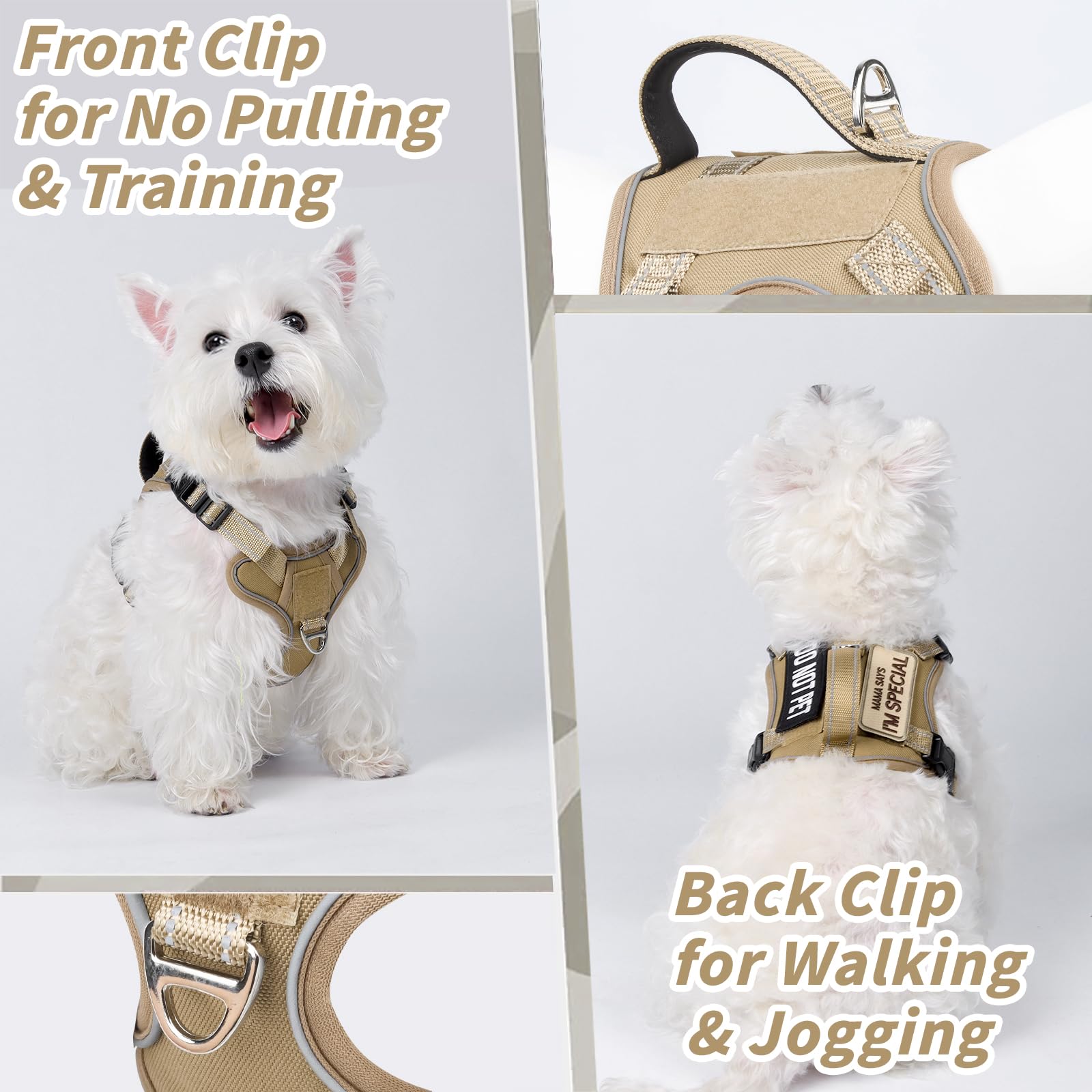 FXGOING front leash clip no-pull design helps redirect forward motion during training.