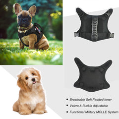 FXGOING Tactical Dog Harness rubber-handle offers quick lifting at car or crowd crossings.
