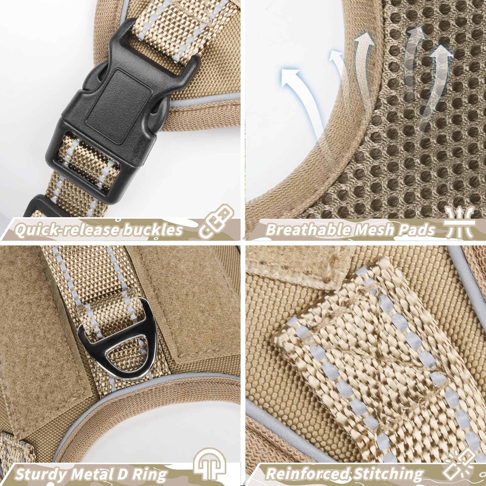 FXGOING two morale patches on harness personalize your dog's personality.
