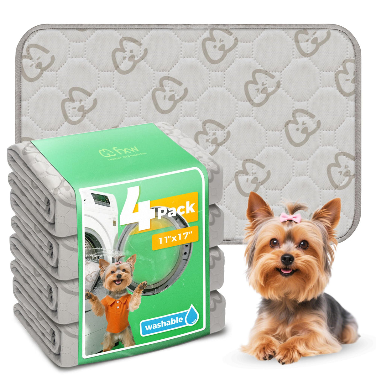FXW absorbent 11x17 dog pad keeps your pup's space clean and dry.