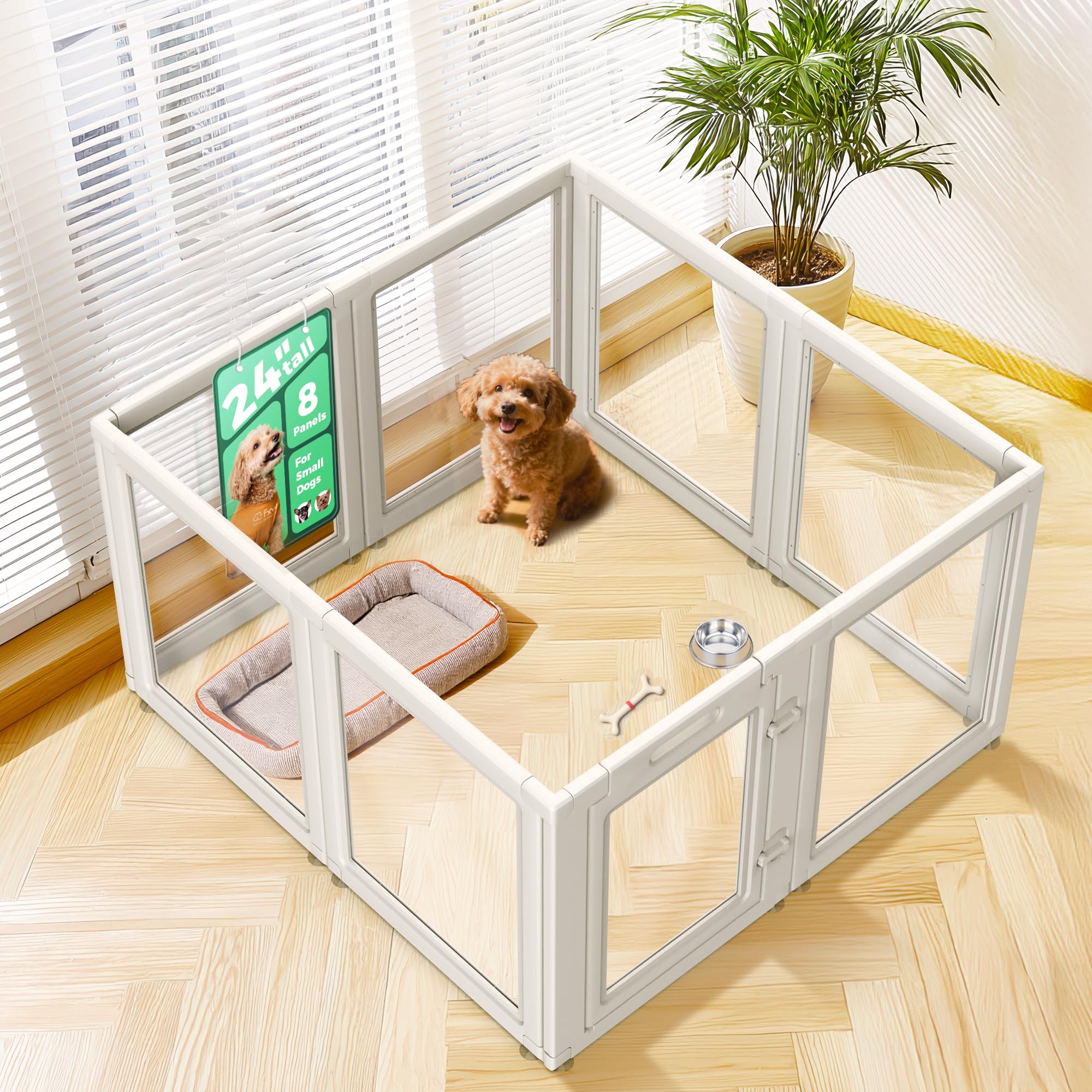 FXW AuraSpace 8-panel playpen assembly showing modular setup for versatile space planning.