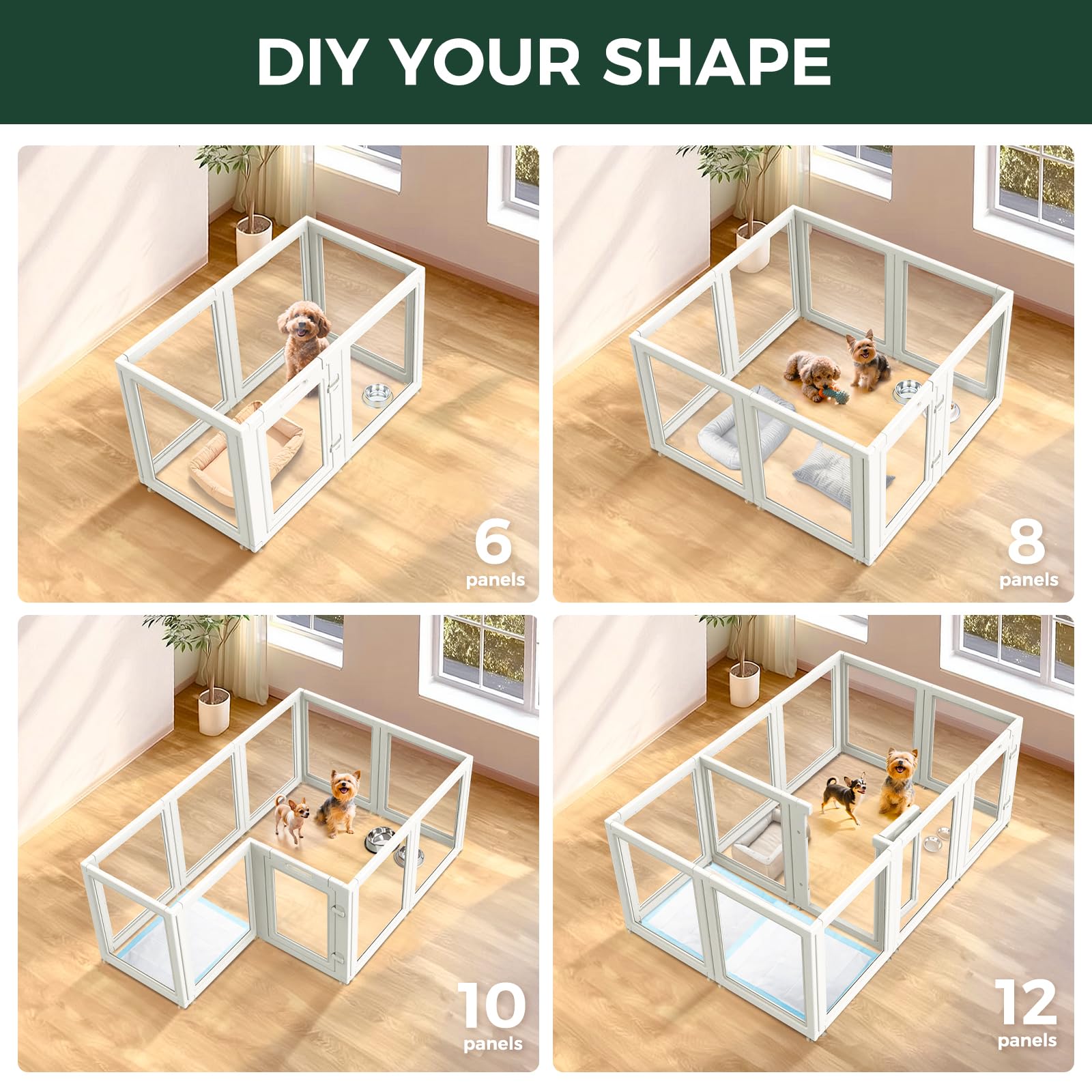 FXW AuraSpace clear panels give pets view of surroundings to ease anxiety during play