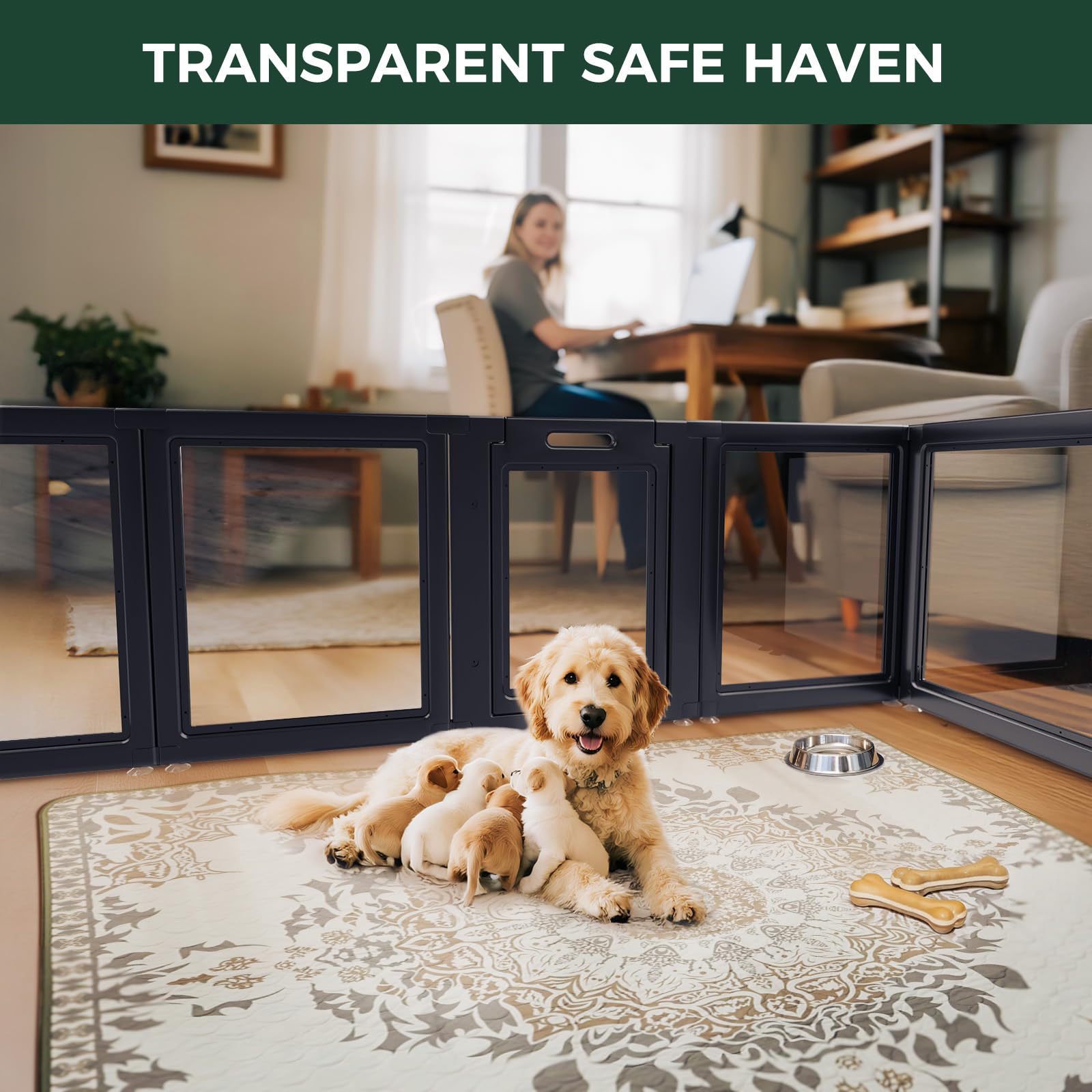 FXW AuraSpace easy-clean wipe demonstrates waterproof, stain-resistant surfaces for busy pet parents.