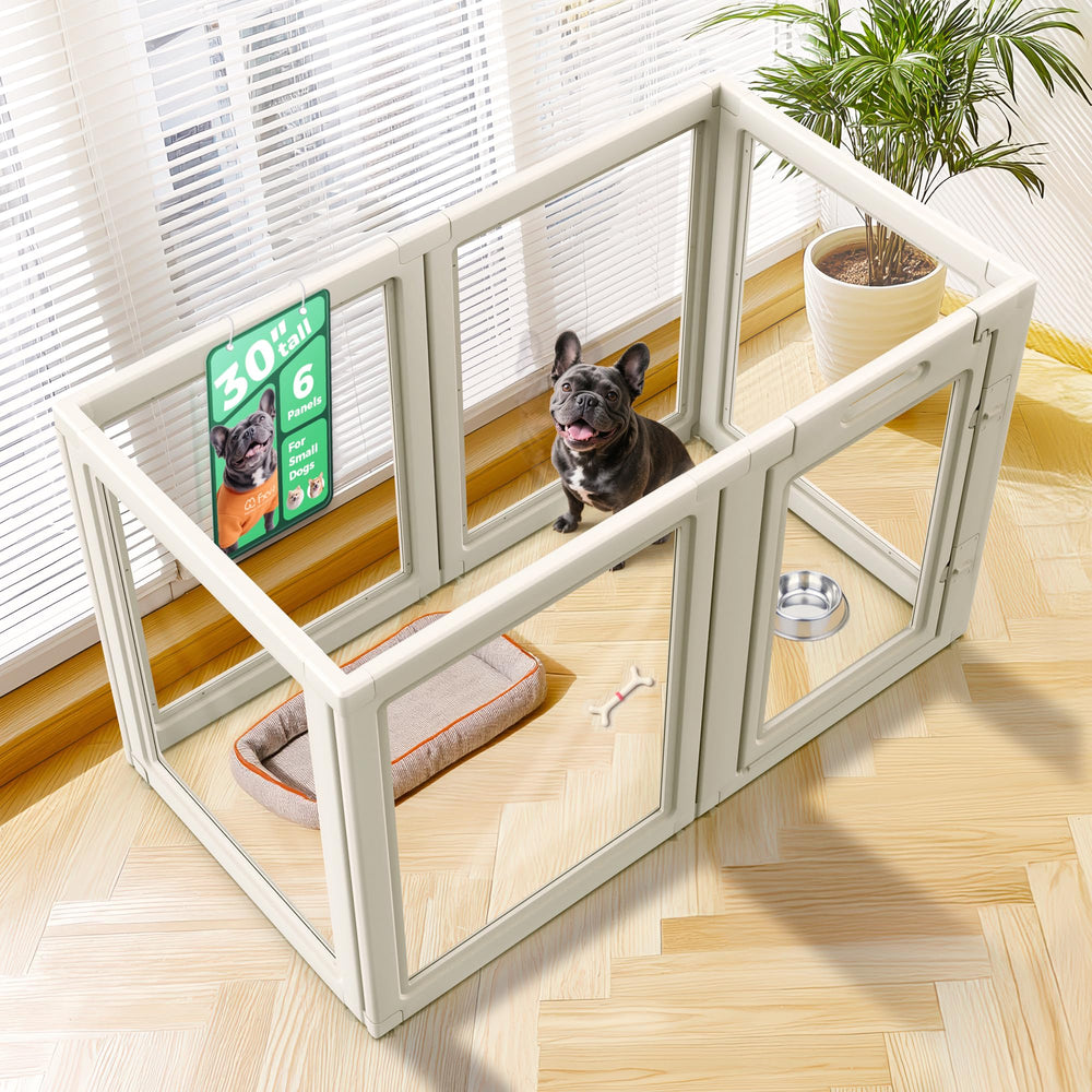 FXW AuraSpace playpen front view; spacious containment for small dogs.