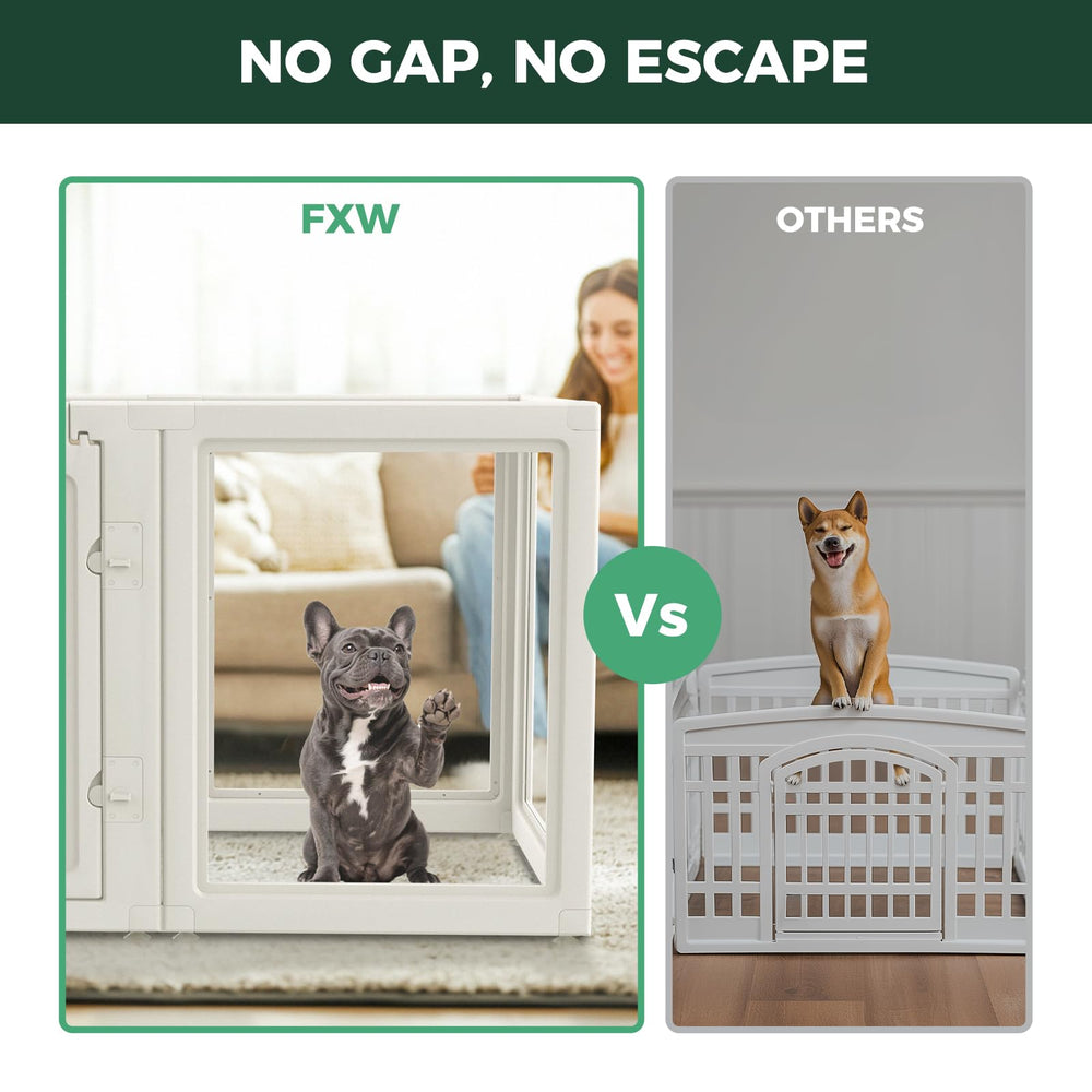 FXW AuraSpace playpen side view demonstrates compact footprint suitable for apartments.