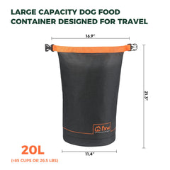 FXW bag fold-out spout simplifies kibble pouring during travel