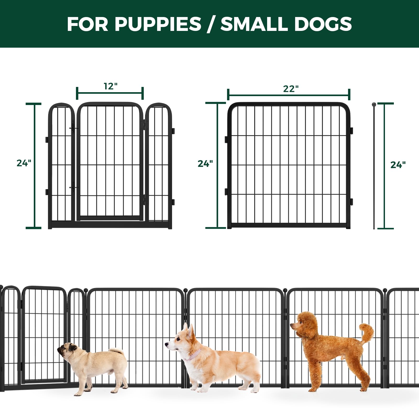 FXW Dog Gate black finish blends with décor while keeping pets contained indoors