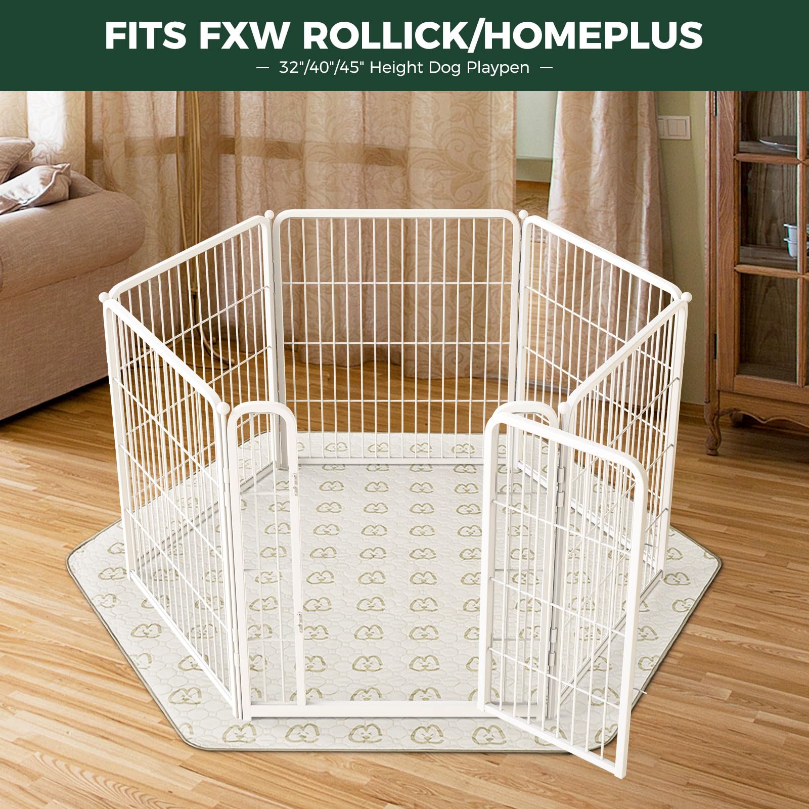 FXW pad fits FXW playpens in 32 40 and 45 inch configurations.