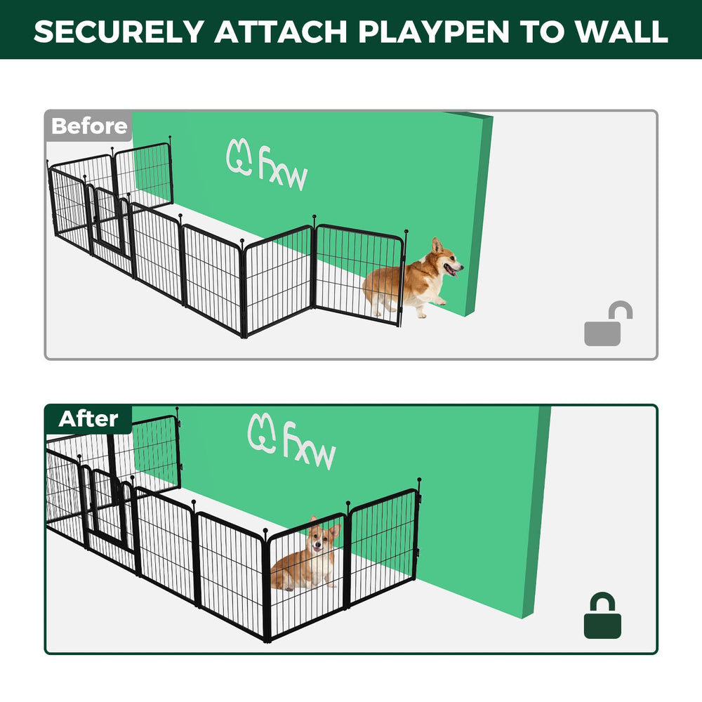 FXW Dog-Playpen-Stability Solution secures play area where space is limited.