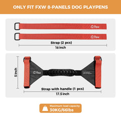 FXW Easy-Carry Straps are made from durable polyester for long-lasting playpen support.
