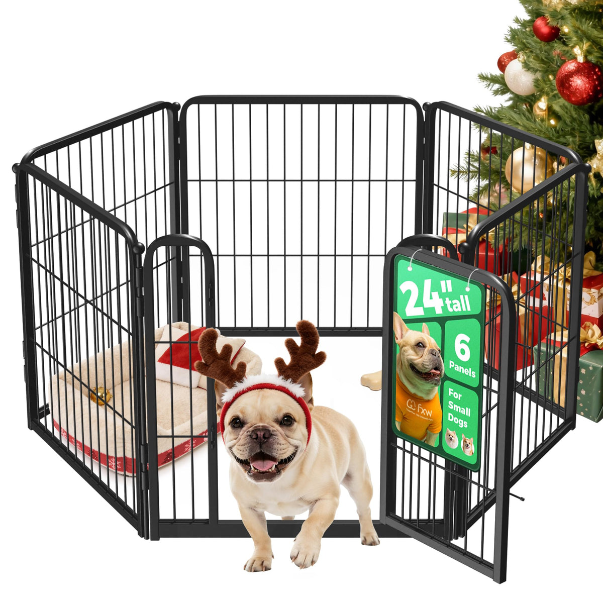FXW Homeplus Unleashed 6-panel dog pen assembled for safe containment