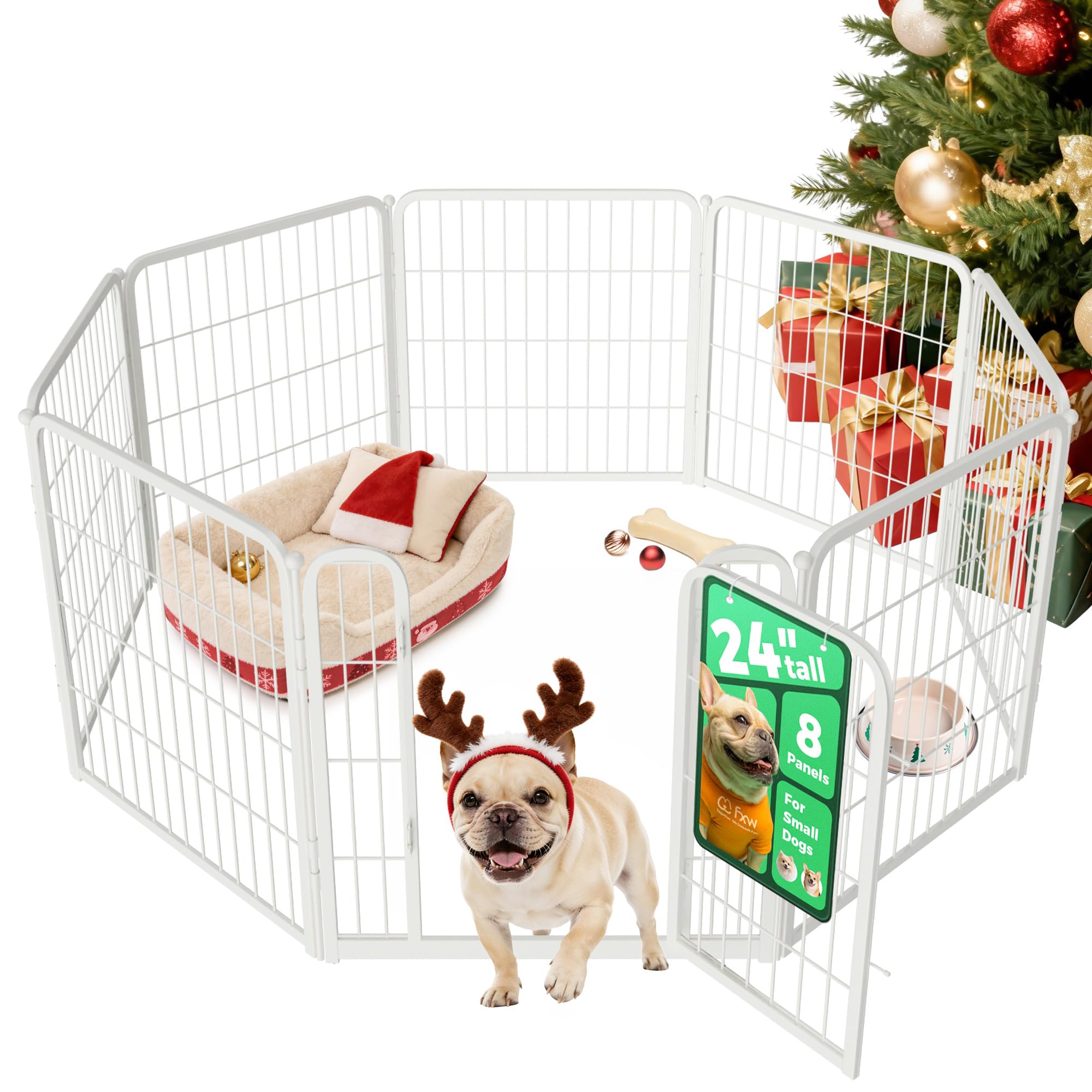 FXW Homeplus Unleashed assembled dog pen for safe indoor play and supervision.