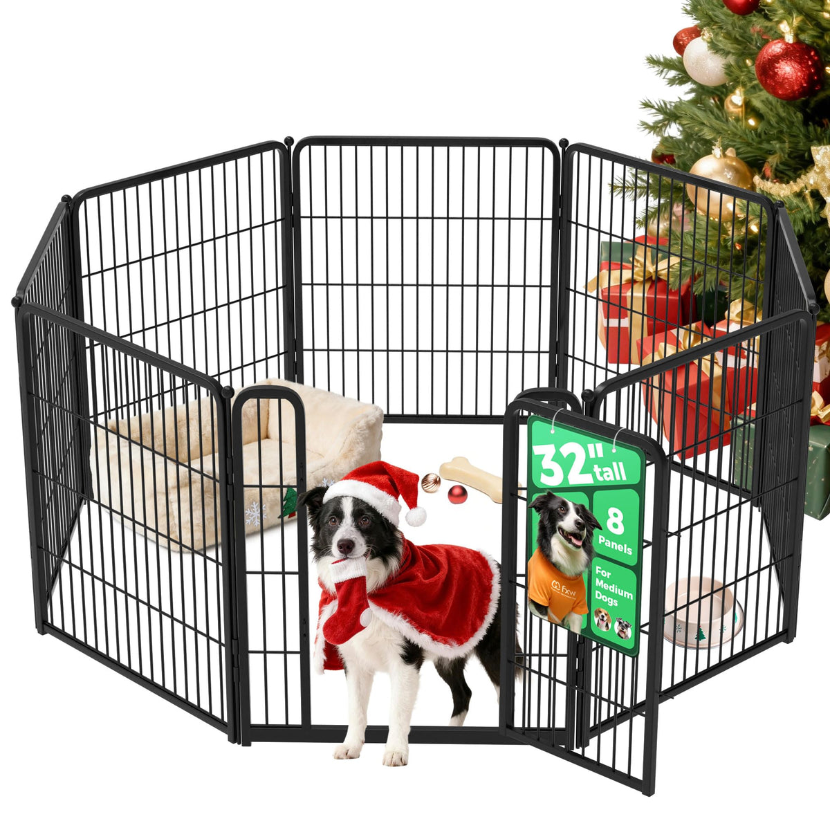 FXW Homeplus Unleashed assembled setup creates a safe, compact indoor play area for dogs.