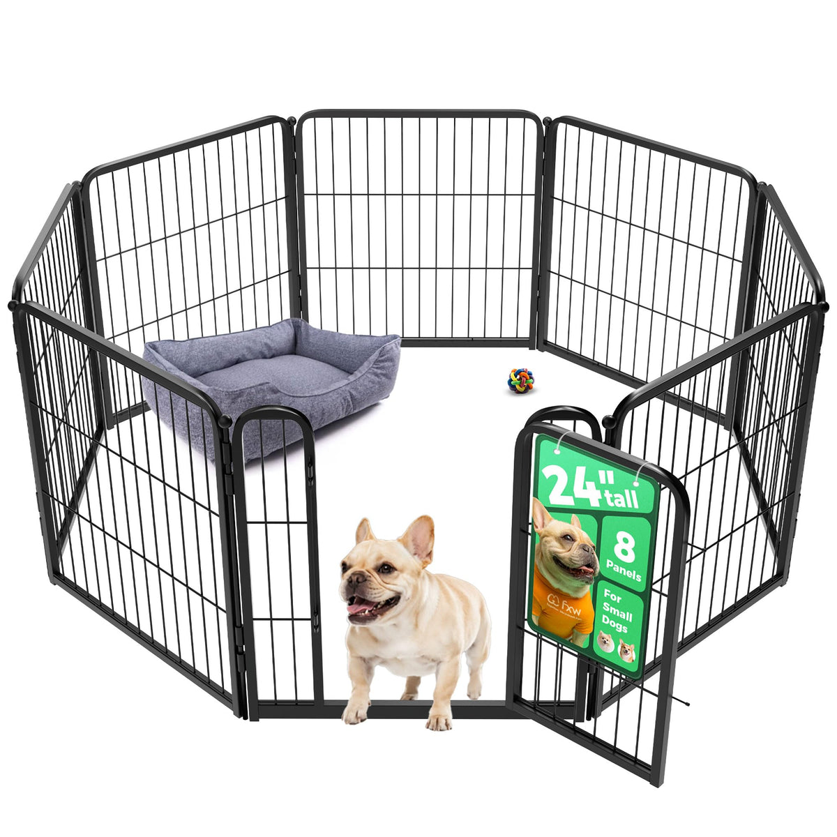 FXW Homeplus Unleashed playpen left view shows sturdy panels for safe, contained play