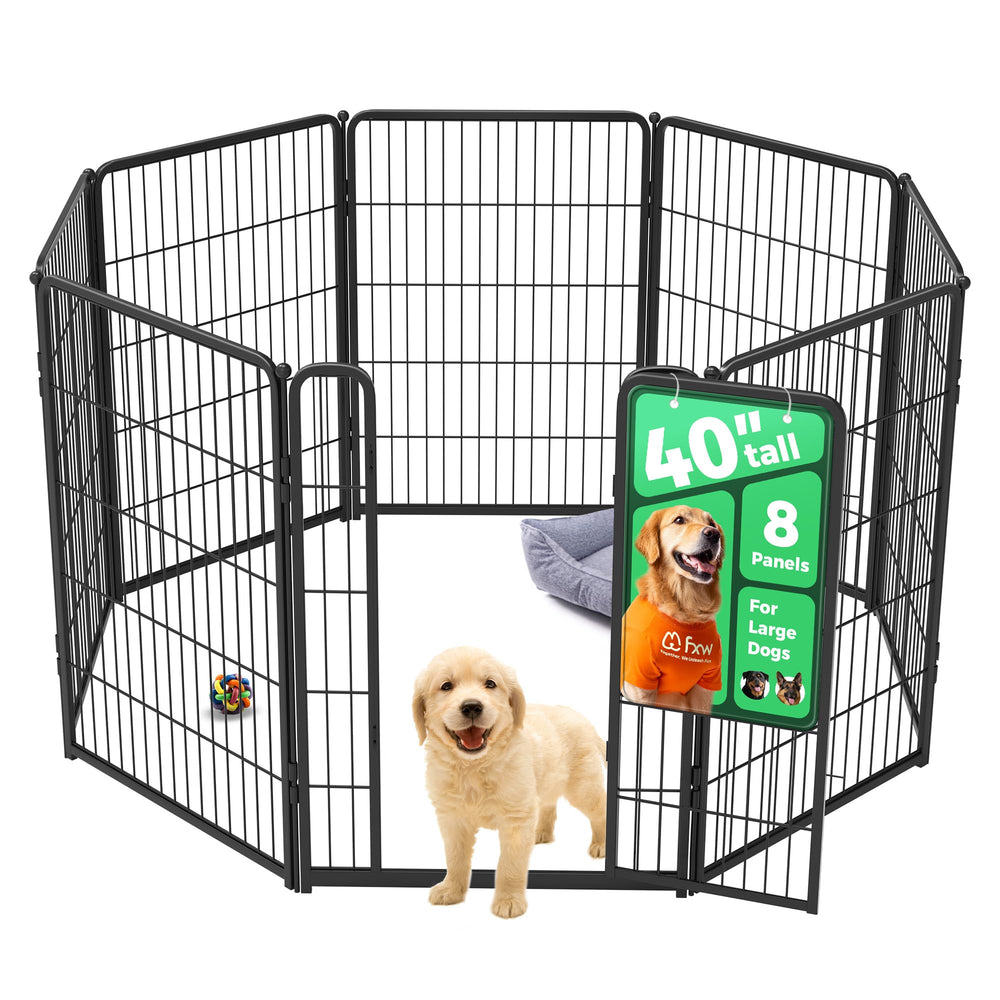 FXW Homeplus Unleashed indoor playpen front view shows sturdy construction for safe dog play