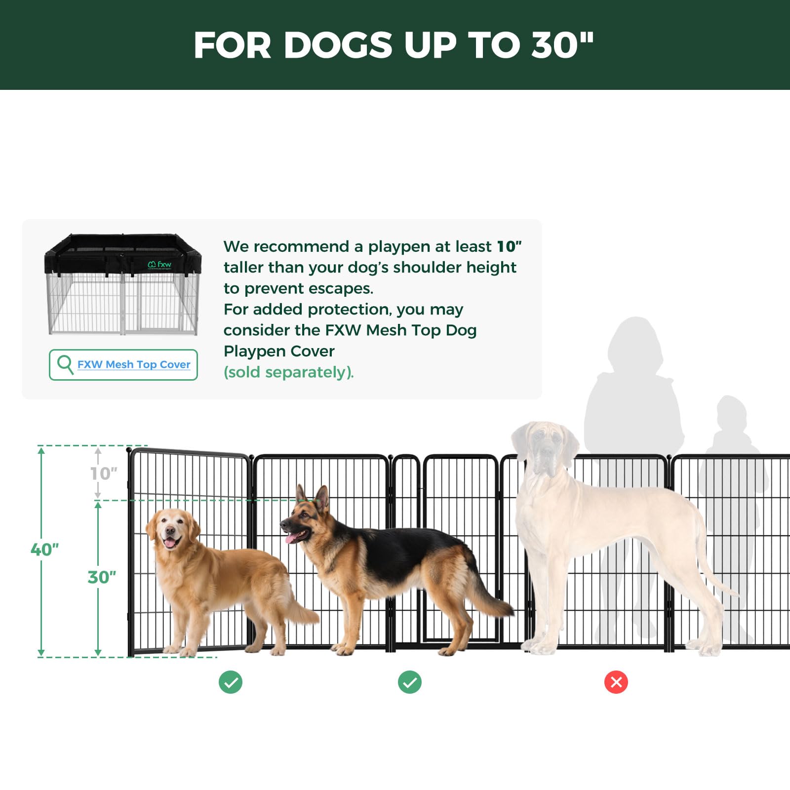 FXW Homeplus Unleashed pen gate-open image highlights easy walk-in access for pets and owners