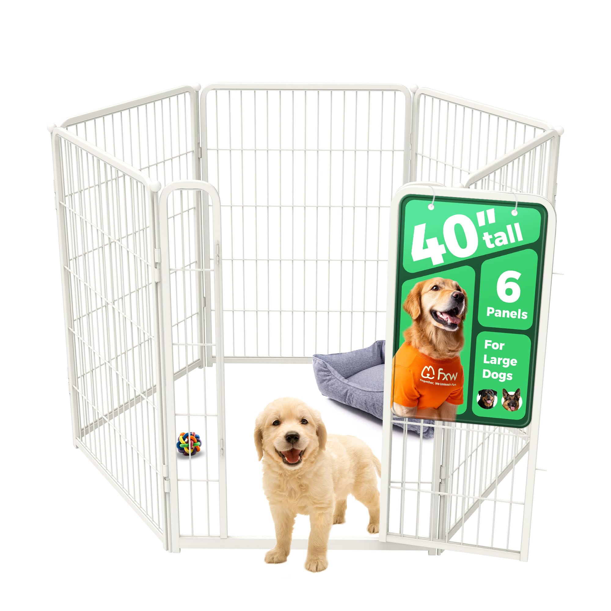 FXW Homeplus Unleashed playpen setup with six panels for versatile containment.