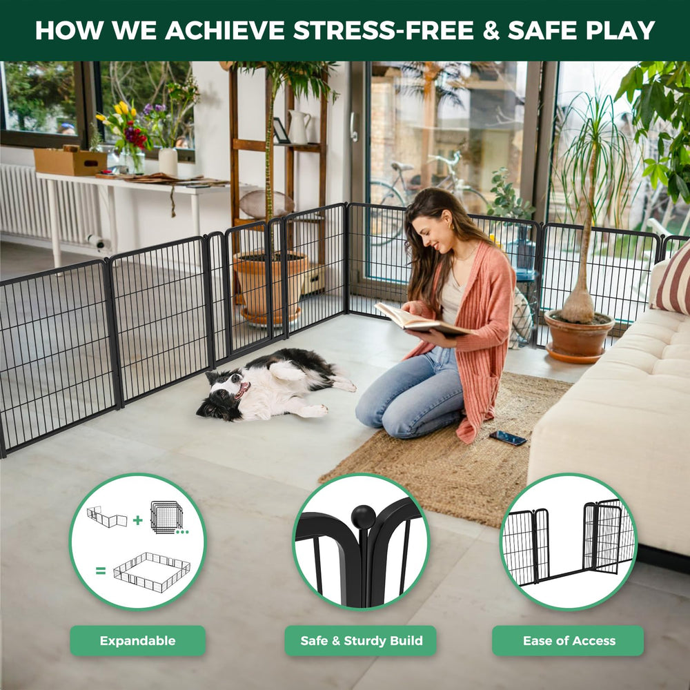 FXW Homeplus Unleashed threshold-free gate promotes easy access for quick cleanup after play.
