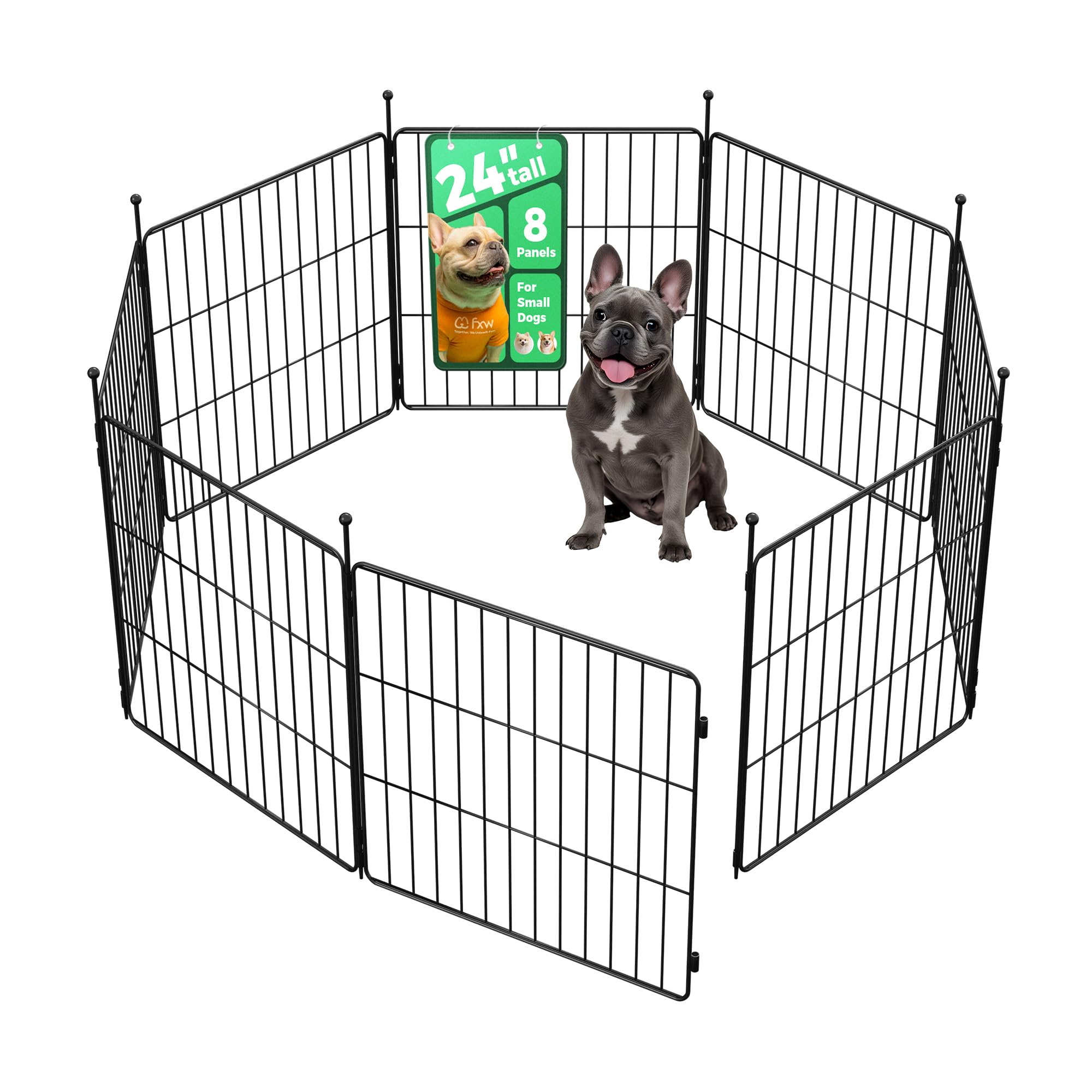 FXW MiniPaws Unleashed yard setup shows a secure play space for small dogs outdoors.
