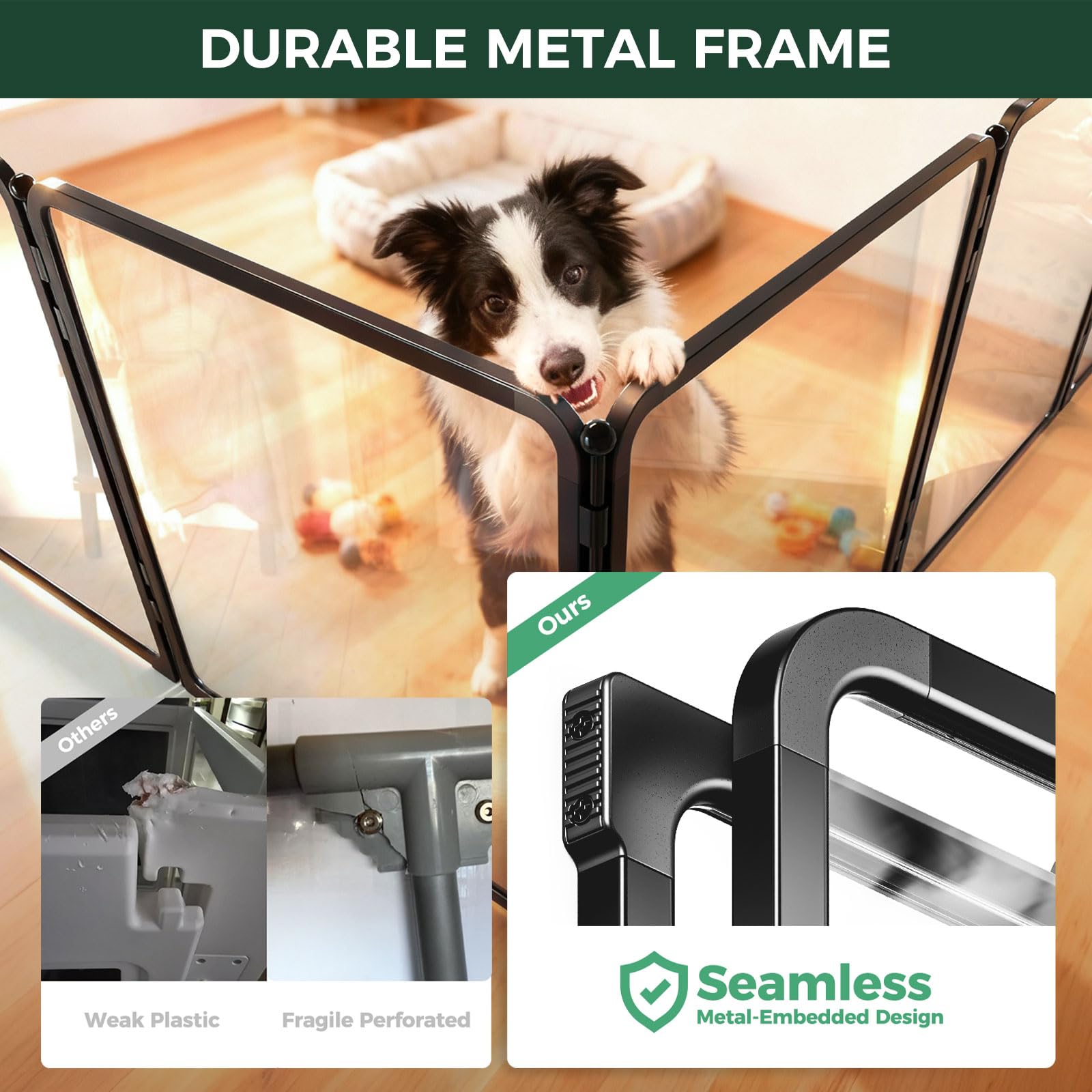 FXW Pawadise heavy-duty frame keeps the enclosure steady during play.
