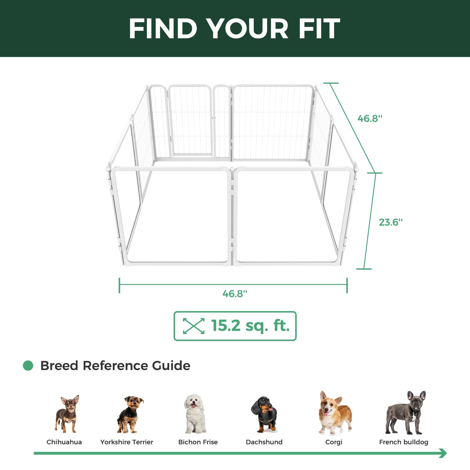 FXW Pawadise indoor dog pen in versatile 8-panel setup
