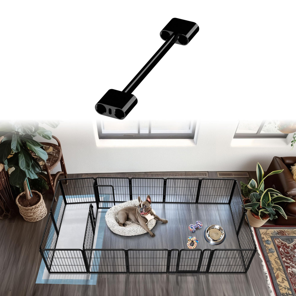 FXW Playpen Connector pack of 2 side view demonstrates panel-to-panel expansion.