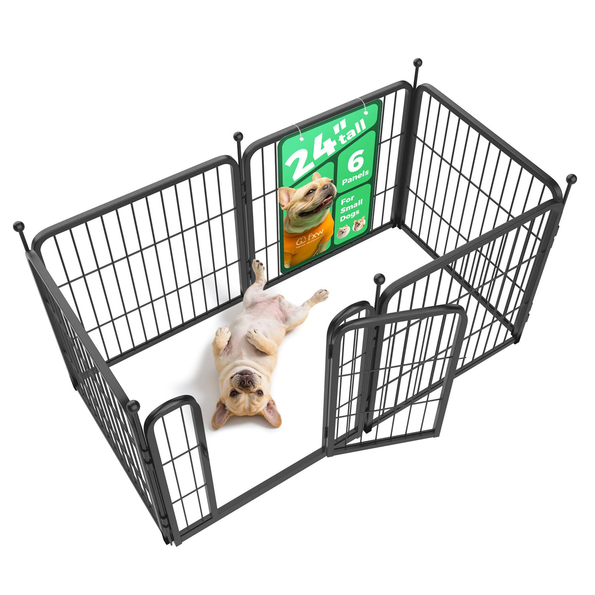 FXW Rollick Unleashed playpen side view showing spacious safe area for small dogs
