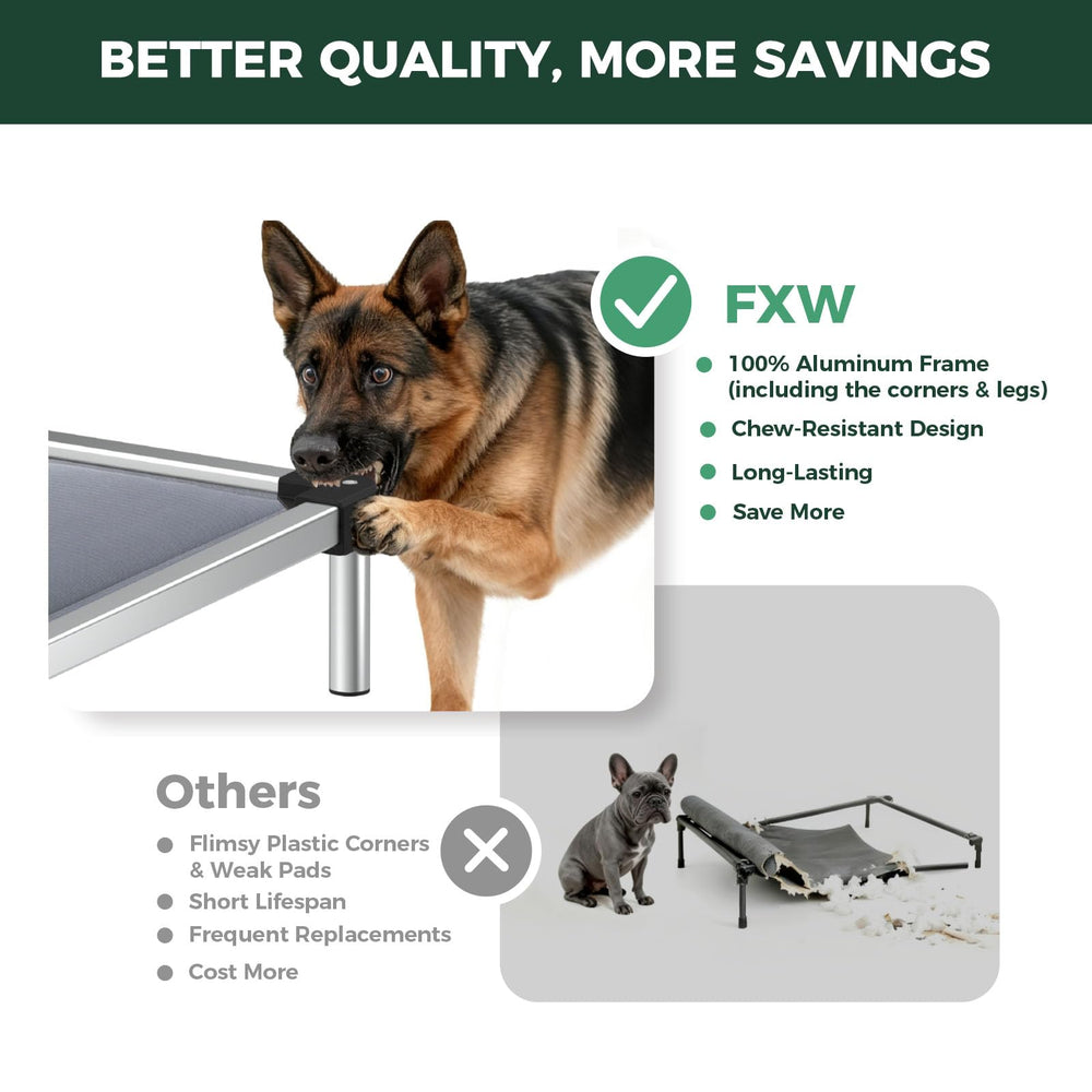 FXW TitanNest elevated cot assembly demonstrating quick setup and stability.