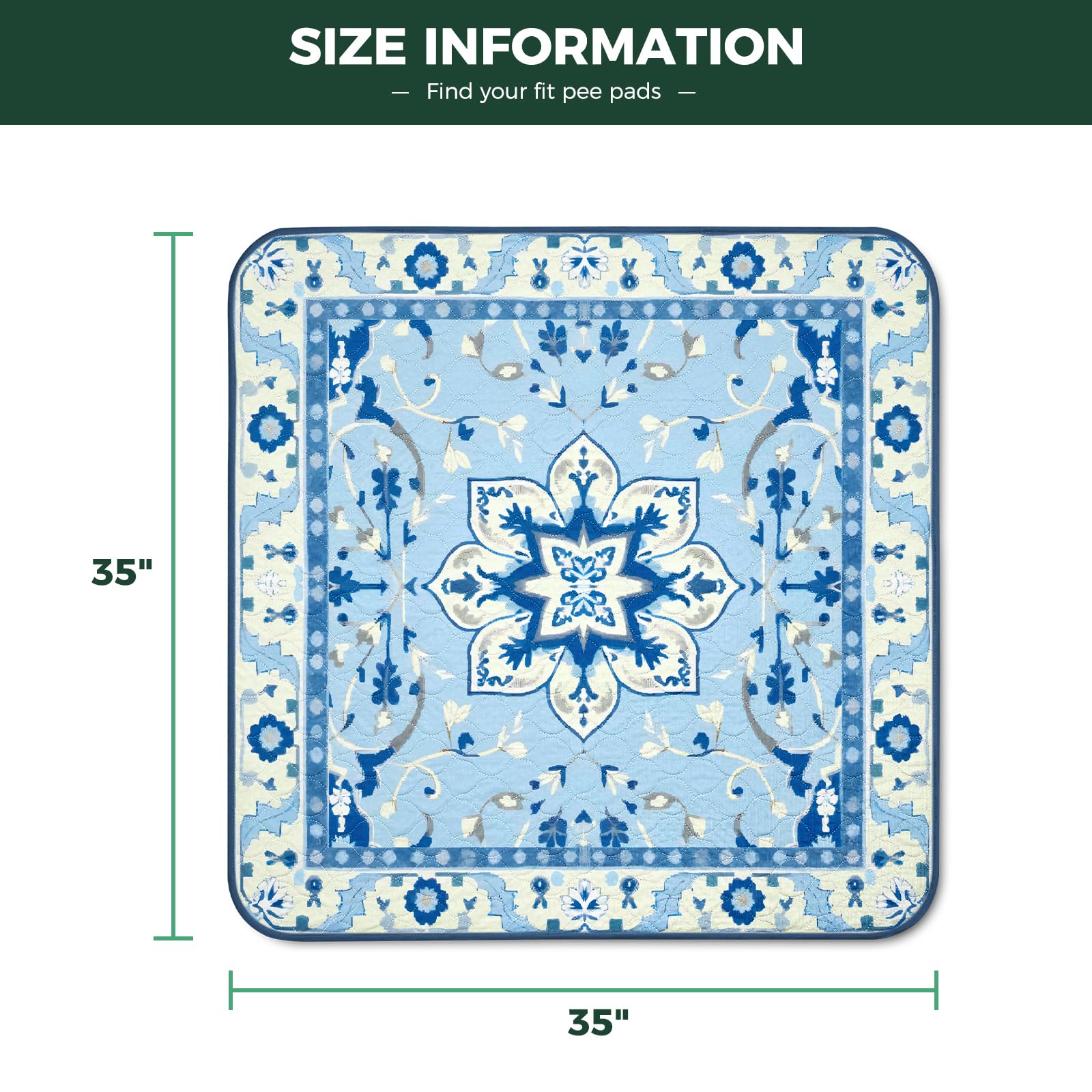 FXW Washable Dog Pee Pad with absorbent core traps liquid.