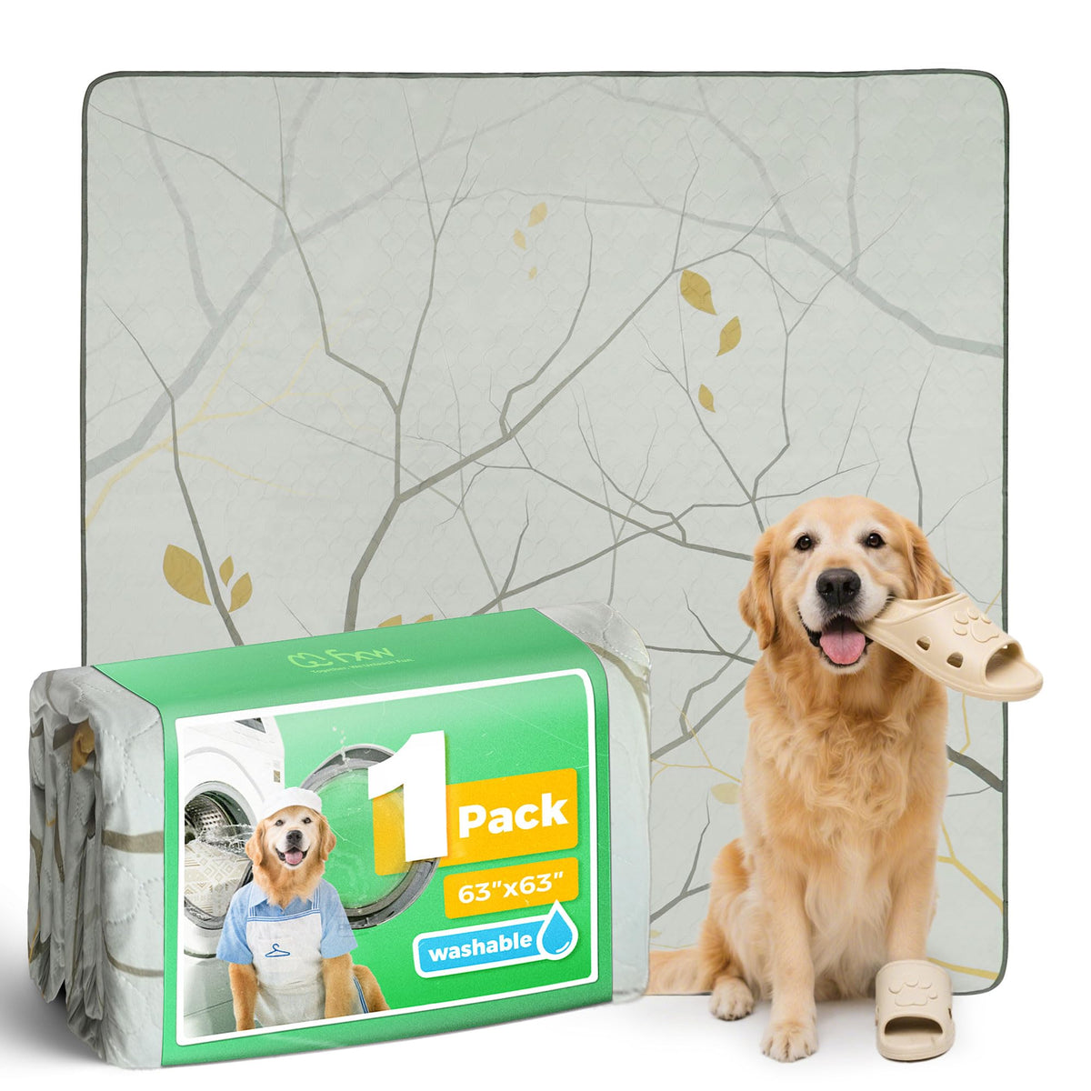 FXW washable pee pad with absorbent-core creates dry playpen spaces.
