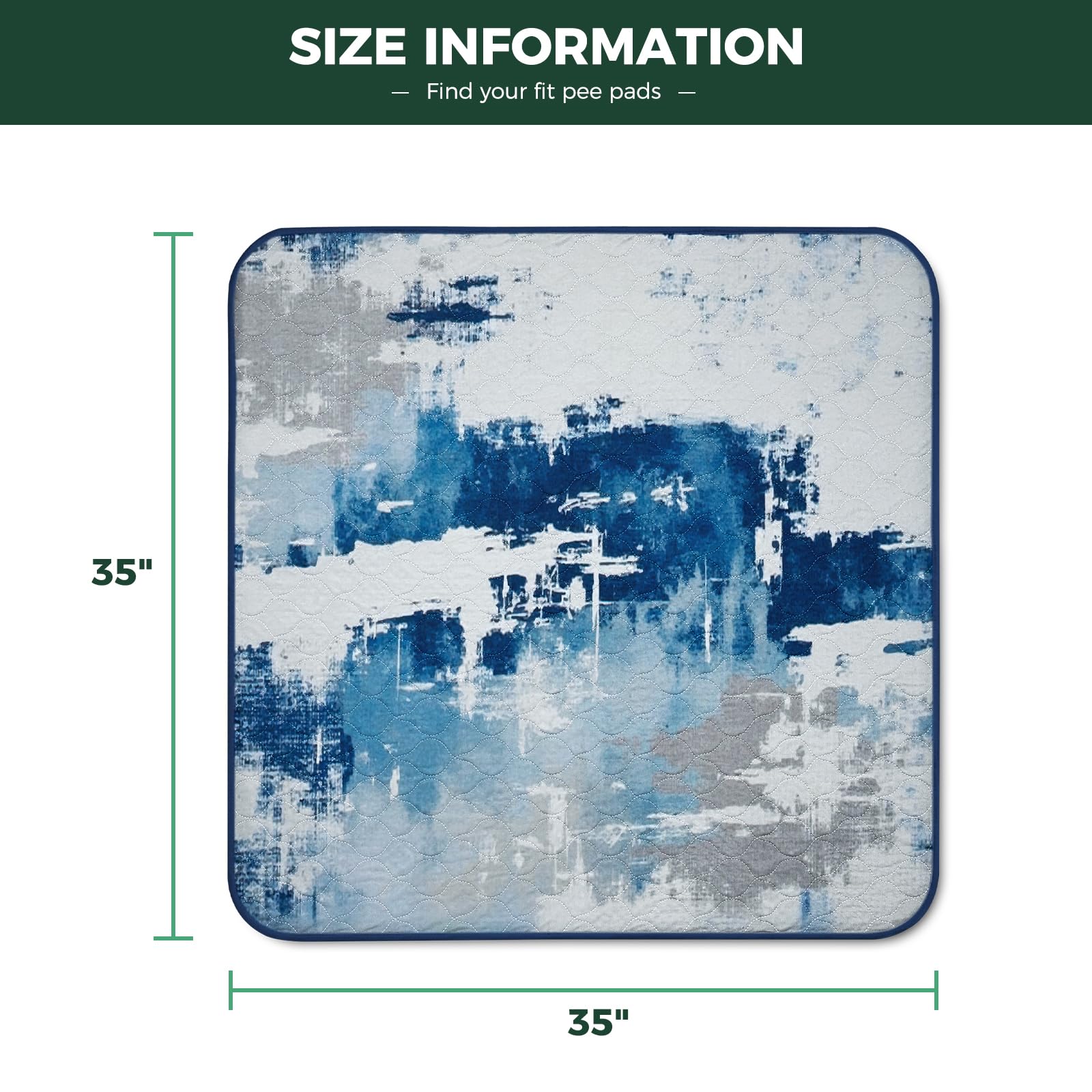 FXW washable pee pad absorbent layer close-up showing absorption potential.