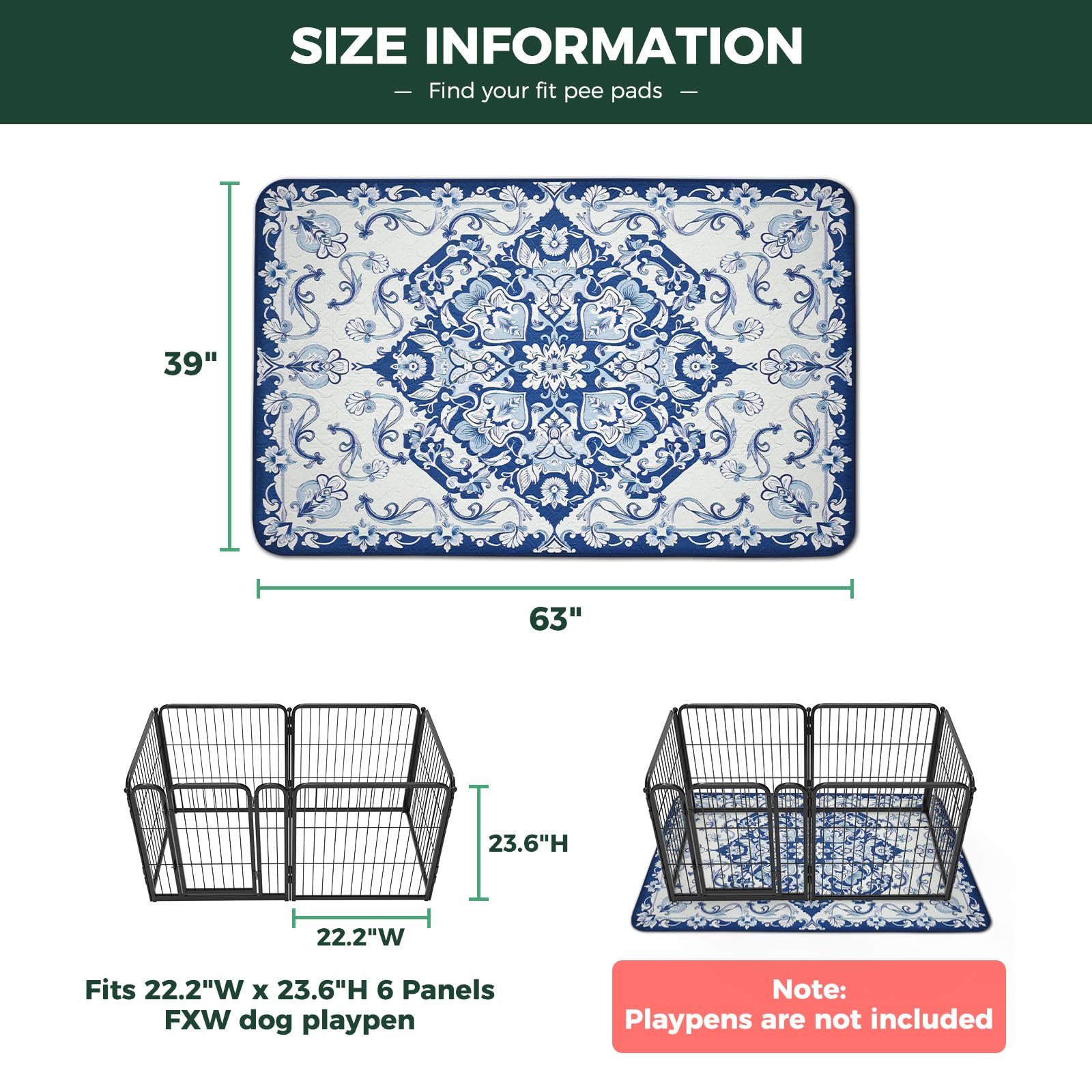 FXW reusable dog pad designed for 100+ uses and eco-friendly.