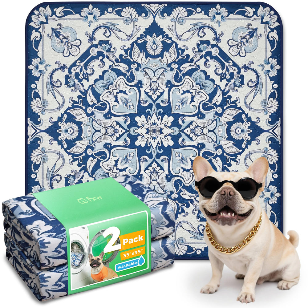 FXW Washable Pee Pads flat lay showing 35-inch square training space for puppies