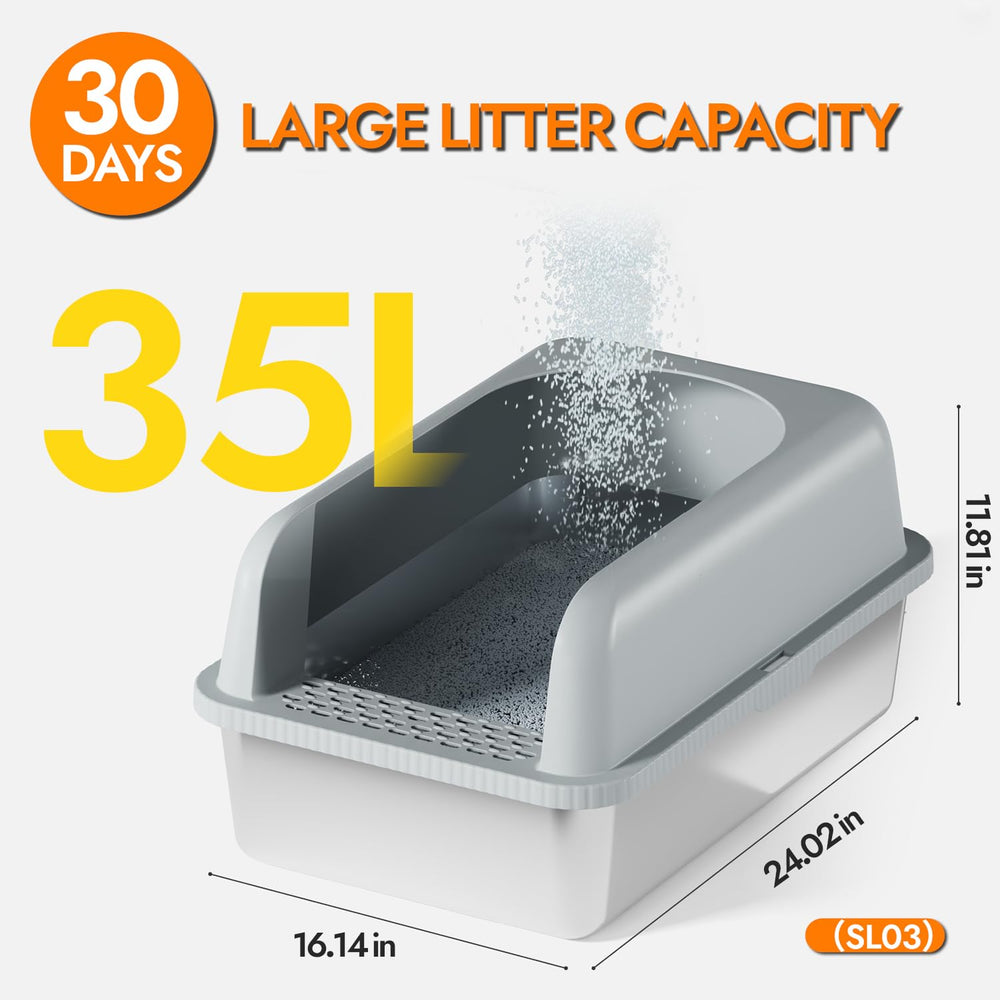 FYLICA high-wall litter box emphasizes privacy and spill protection during daily use.