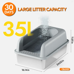 FYLICA high-wall litter box emphasizes privacy and spill protection during daily use.