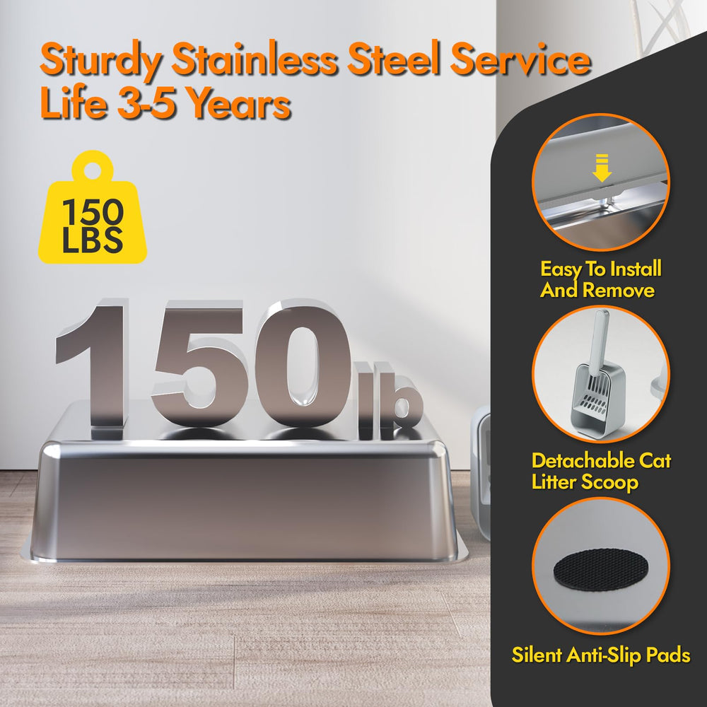 FYLICA non-stick surface promotes quick cleaning after meals and litter changes.