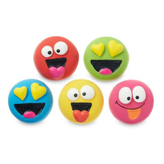 FYNORI emoticon latex dog toy soft texture close-up emphasizes gentle bite feel