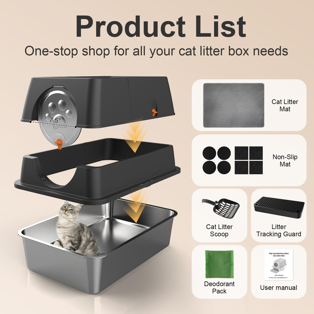 FZGhome high-sides top shield prevents litter scatter during use