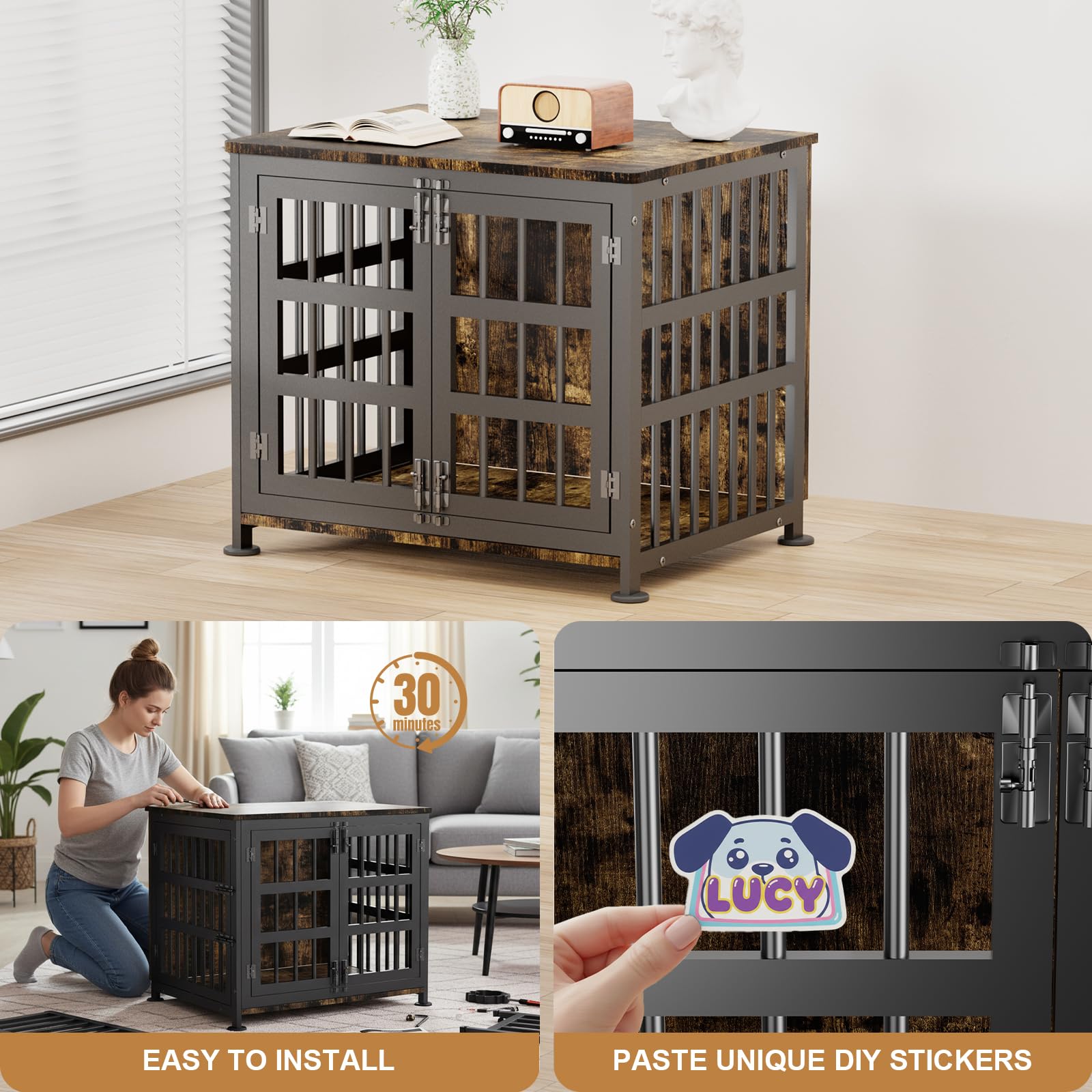FZGhome rustic brown finish complements modern living rooms.