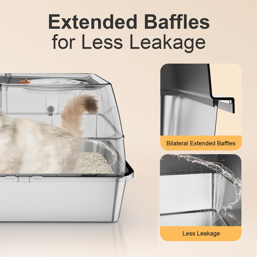 FZGhome enclosed configuration reduces litter spread and odors for cleaner rooms