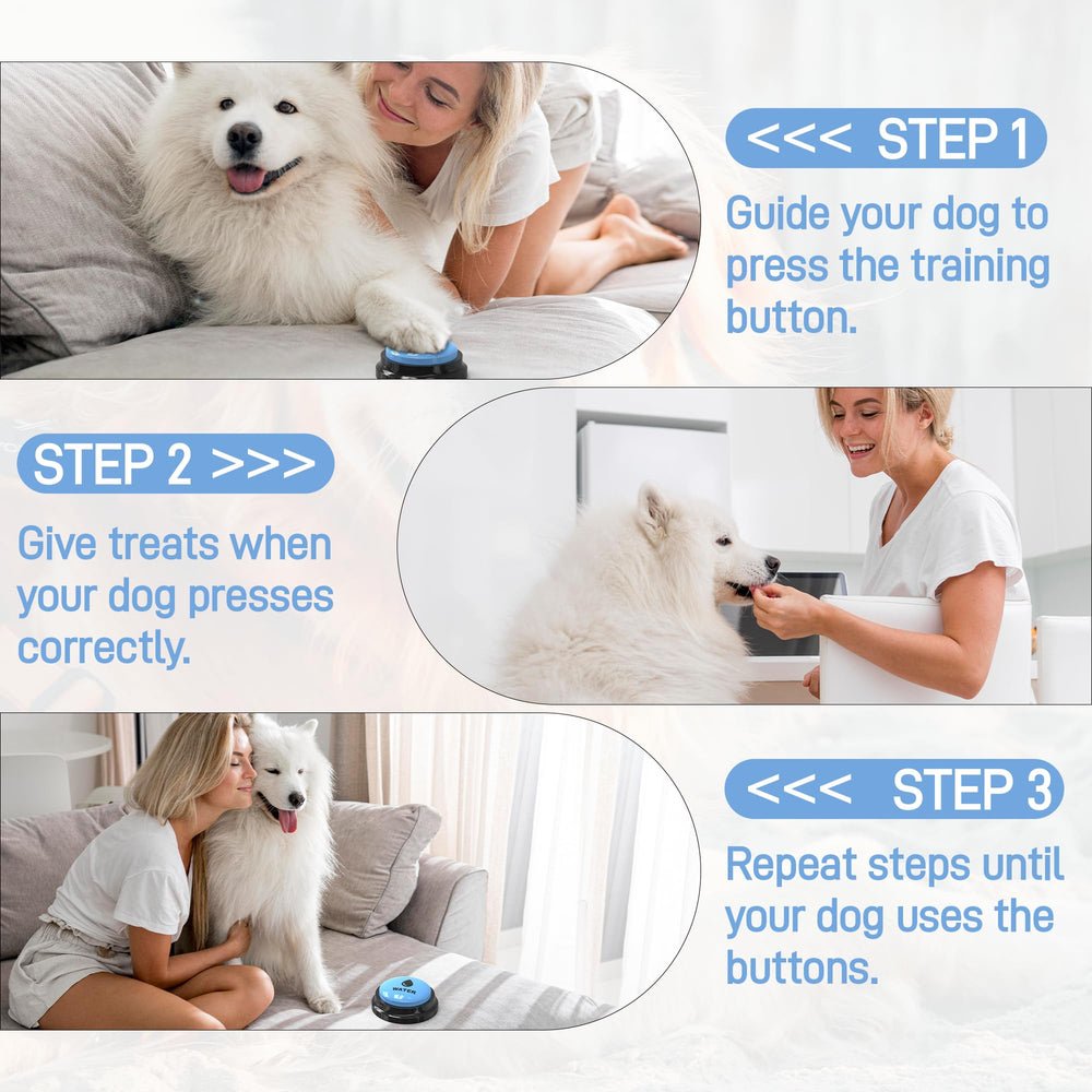 Fzixvow 8-pack color-coded dog buttons aid quick command association.