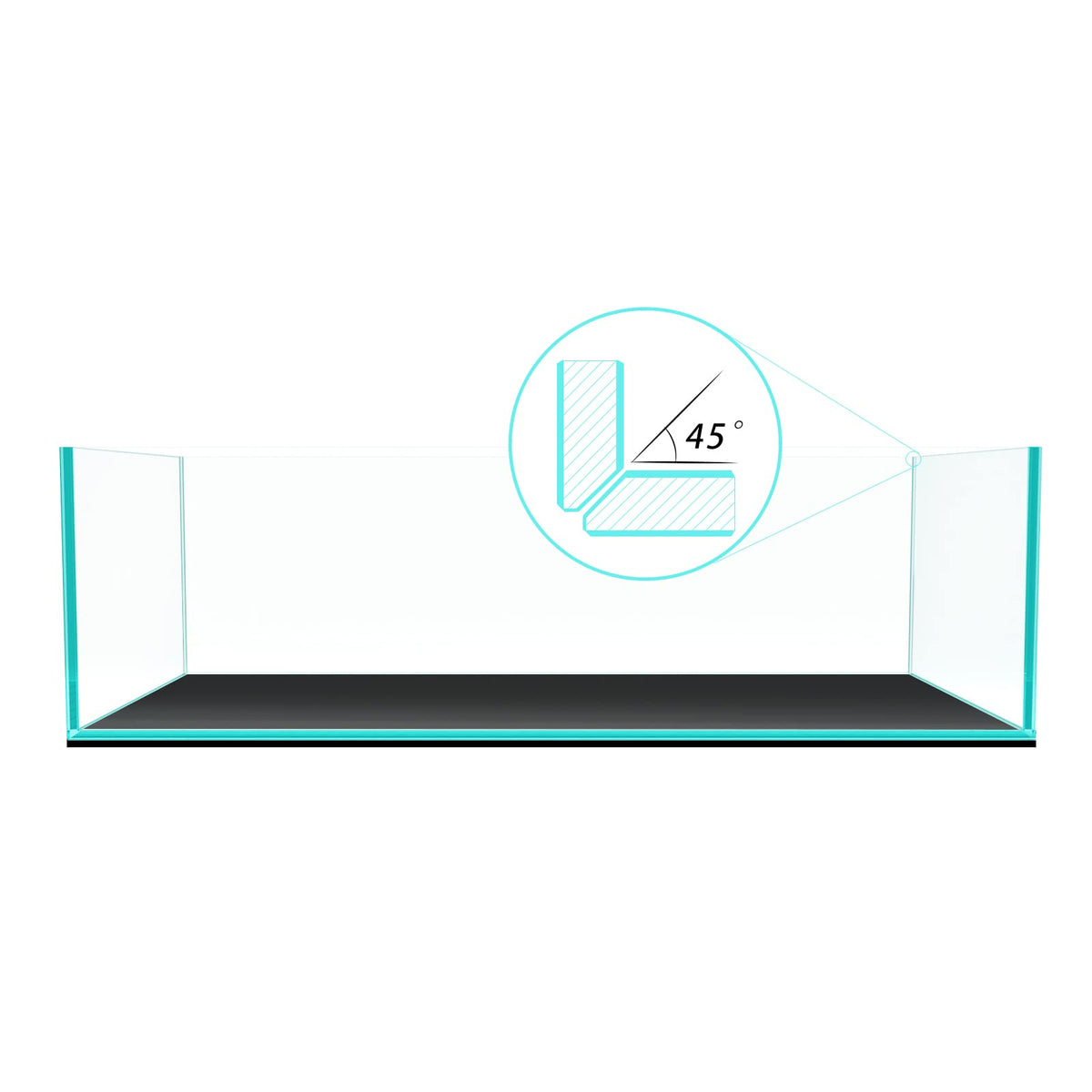 FZONE Anata 9Gal rimless tank front view with NovaClear glass for natural colors