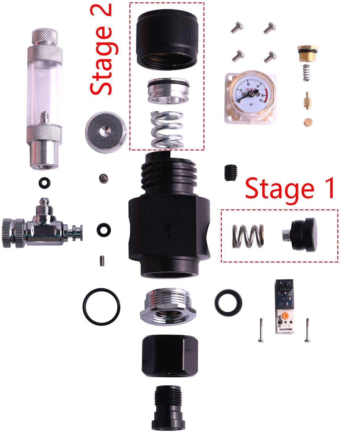 FZONE regulator mini V3 control knob detail for precise CO2 tuning.